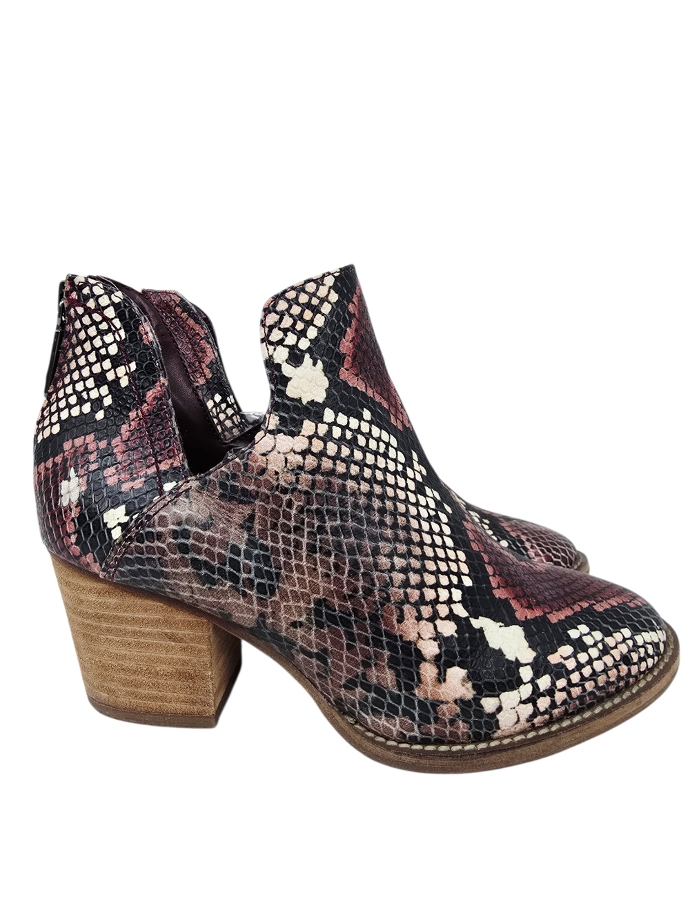 Blondo Snakeskin Waterproof Booties Brown 6
